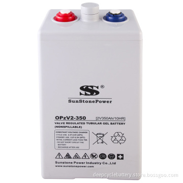 Sunstone Brand Opg Series 2V 350ah Gel Deep Cycle Opzv Battery Solar
